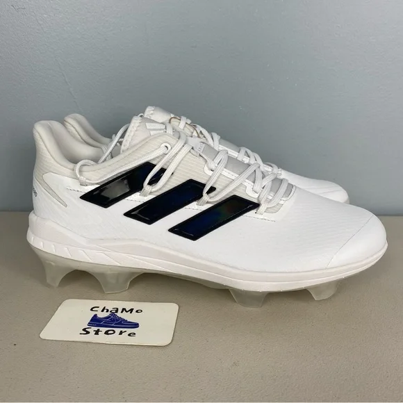 adidas gazelle silver green womens adidas Men's Adizero Afterburner 8 Nwv Mid Metal Baseball Cleats, Size 8.5, White/Black